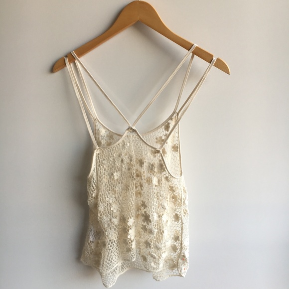 NWOT Ecote Crochet Neon Daisies Double Strap Tank - Picture 6 of 8